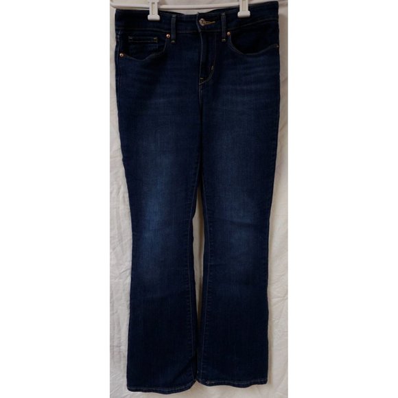 Levi Strauss Signature Womens Juniors 4M Mid Rise Dark Wash BootCut Jeans 30X30 - Picture 1 of 14